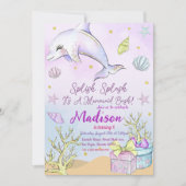 人魚の誕生日招待状 海の中 招待状 (正面)