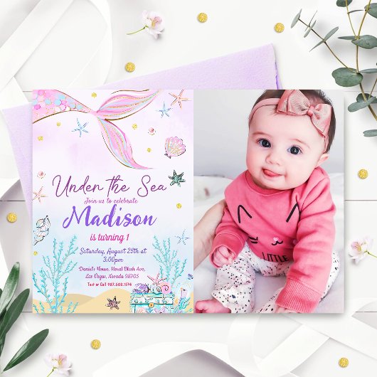 人魚の誕生日招待状 海の中 招待状
