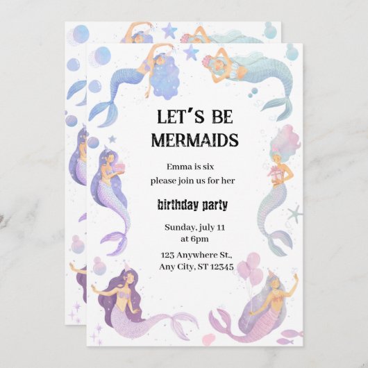 人魚の誕生日 招待状 (正面/裏面)