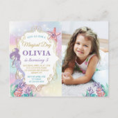 人魚の誕生日 海の中のフォト招待状 ポストカード (正面)