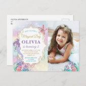 人魚の誕生日 海の中 フォト招待状 ポストカード (正面/裏面)