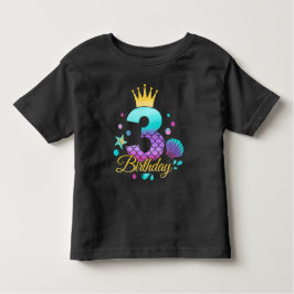 人魚の誕生日 3歳の誕生日 トドラーTシャツ