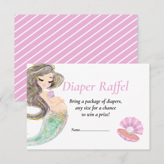 人魚の赤ちゃんのお披露目パーティー 海の中 招待状 (正面/裏面)