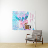 人魚の赤ちゃんのシャワーの背景 タペストリー (インサイチュ(横))