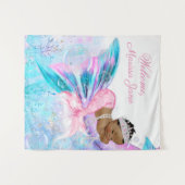 人魚の赤ちゃんのシャワーの背景 タペストリー (正面(横))