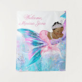 人魚の赤ちゃんのシャワーの背景 タペストリー (正面)