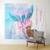 人魚の赤ちゃんのシャワー背景 アフリカの人魚 タペストリー (インサイチュ(横))