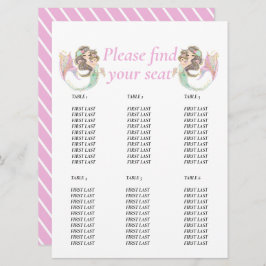 人魚の赤ちゃんのシャワー　海の下のテーブルチャート 招待状