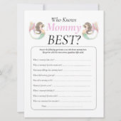 人魚の赤ちゃんのシャワー 海の中 招待状 (正面)