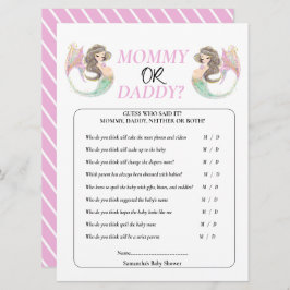 人魚の赤ちゃんのシャワー 海の中 招待状