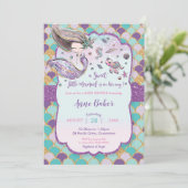 人魚の赤ちゃんのシャワー 海の生き物たちと美しい人魚 招待状 (スタンド正面)