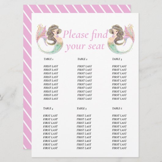 人魚の赤ちゃんの歓迎会 海の中 招待状 (正面/裏面)