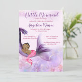 人魚の赤ちゃんシャワーのお誘いのベビーガール 招待状 (スタンド正面)