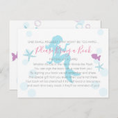 人魚の赤ちゃんシャワー持って本のティール（緑がかった色）紫ピンク インビテーションポストカード (正面/裏面)