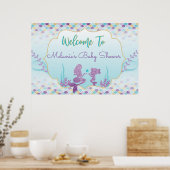 人魚の赤ちゃんシャワー歓迎用背景ポスター ポスター (キッチン)