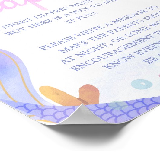 人魚の赤ちゃんシャワー深夜おむつ ポスター (角)