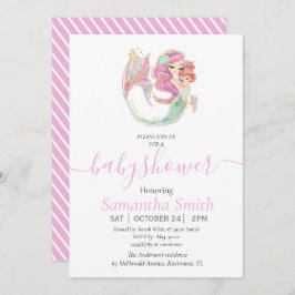 人魚の赤ちゃんシャワー甘い小さな人魚 案内状