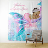 人魚の赤ちゃんシャワー背景エスニック人魚 タペストリー (インサイチュ)