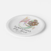 人魚の赤ちゃんシャワー航海の ペーパープレート (アングル)