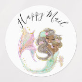 人魚の赤ちゃんシャワー航海の ラベル (デザイン1)