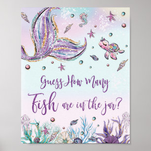 人魚の赤ちゃんシャワー誕生日 ポスター