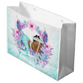 人魚の赤ちゃんシャワー ラージペーパーバッグ (正面アングル)