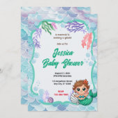 人魚の赤ちゃんシャワー 招待状 (正面/裏面)