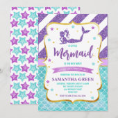 人魚の赤ちゃんシャワー 招待状 (正面/裏面)