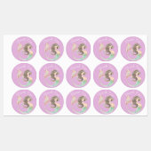 人魚の赤ちゃんシャワー。海の下。グリッターラベル ラベル (シート)