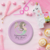 人魚の赤ちゃんシャワー。海の下。グリッター紙 ペーパープレート (パーティー)