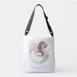 人魚の赤ちゃんシャワー。海の下。グリッター クロスボディバッグ