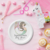 人魚の赤ちゃんシャワー。海の下。グリッター ペーパープレート (パーティー)