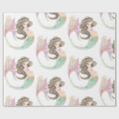 人魚の赤ちゃんシャワー。海の下。グリッター ラッピングペーパー (フラット)