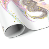 人魚の赤ちゃんシャワー。海の下。グリッター ラッピングペーパー (ロールコーナー)