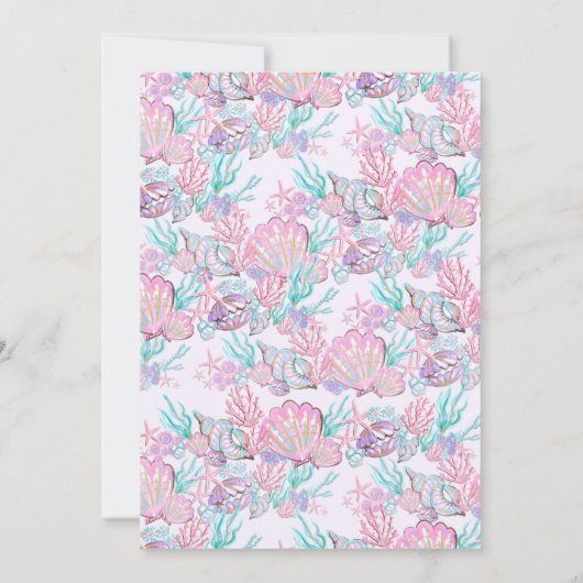 人魚の赤ちゃんシャワー(郵便) 招待状 (裏面)