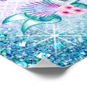 人魚の赤ちゃん女の子シャワー歓迎の看板 ポスター (角)