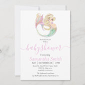 人魚の赤ん坊のシャワー母親を招待する 案内状 (正面)