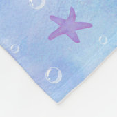 人魚の赤毛のかわいい水中魚のファンタジー フリースブランケット (角)