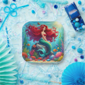 人魚の赤毛 ペーパープレート (パーティー)