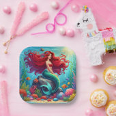 人魚の赤毛 ペーパープレート (パーティー)