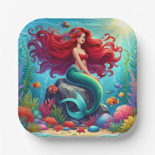 人魚の赤毛 ペーパープレート (正面)