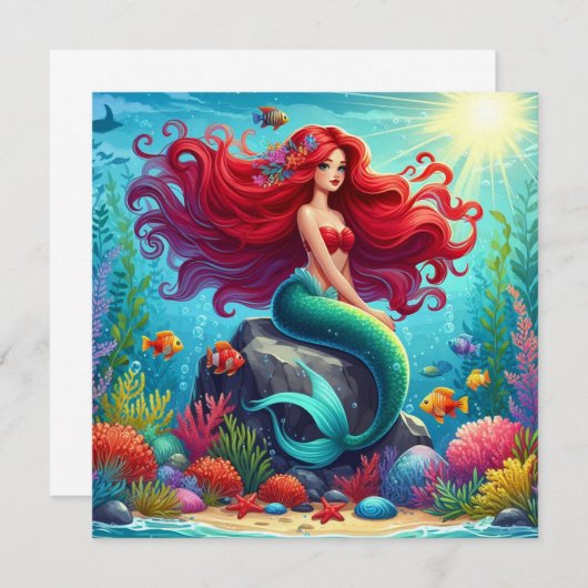 人魚の赤毛 招待状 (正面/裏面)