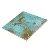 人魚の金ゴールドのグリッターの人魚の視野が常にあって下さい タイル (側面)