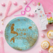 人魚の金ゴールドのグリッターの人魚の視野が常にあって下さい ペーパープレート (パーティー)