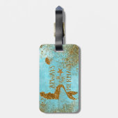 人魚の金ゴールドのグリッターの人魚の視野が常にあって下さい ラゲッジタグ (裏面縦)