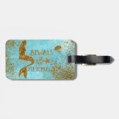 人魚の金ゴールドのグリッターの人魚の視野が常にあって下さい ラゲッジタグ (裏面横)