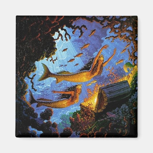 人魚の金ゴールド マグネット (正面)