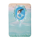 人魚の鏡wの泡キスのイラストレーション バスマット (正面縦)