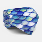 人魚の青い皮パターン ネクタイ (ロール)