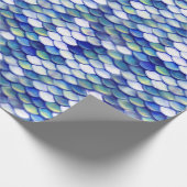 人魚の青い皮パターン ラッピングペーパー (角)